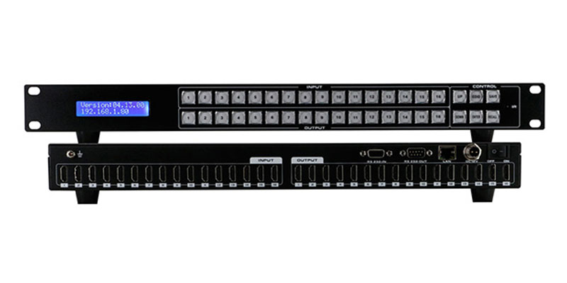 Application of 3 serial ports in 16-in and 16-out HDMI matrix switcher