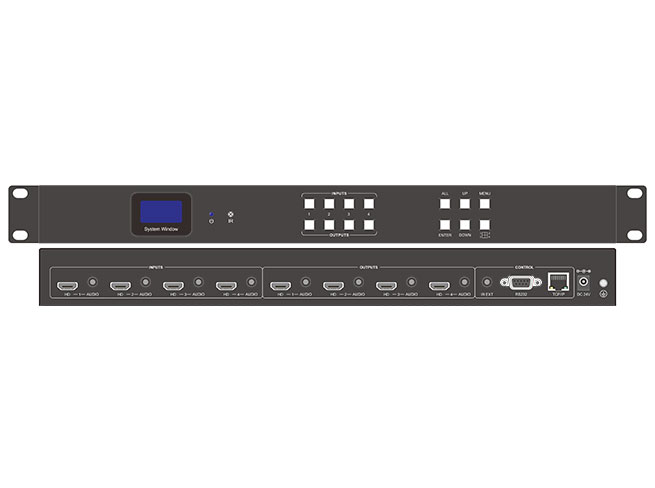 How the 4x4 4K HDMI seamless matrix switch worked with projector