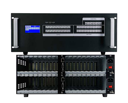 Modular Video matrix switcher 18X18 support DVI, HDMI, HDMIBasT, Fiber Optic, 3G-SDI signals