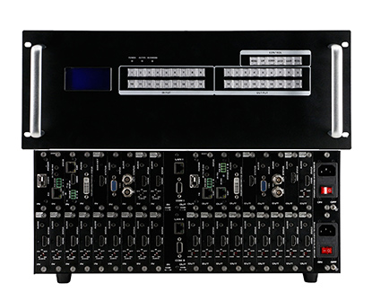 Modular Video matrix switcher 18X18 support DVI, HDMI, HDMIBasT, Fiber Optic, 3G-SDI signals