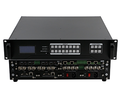 Modular Video matrix switcher 8x8 support DVI, HDMI, HDMIBaseT, Fiber Optic, 3G-SDI signals