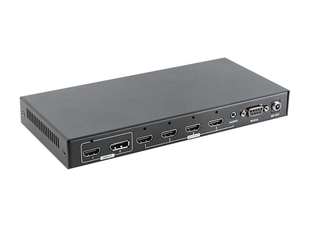 2x2 4K60Hz HDMI Video Wall Controller Bezel Correction IR Remote