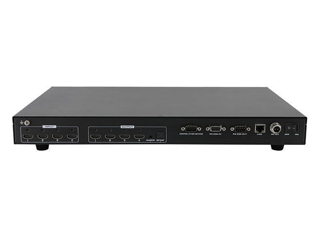4x4 4K60 HDMI Matrix Switcher with Audio IR RS232 APP Control 4x4 4K60 HDMI Matrix Switcher with Audio IR RS232 APP Control