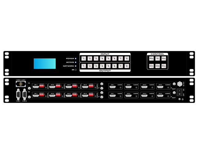 Modular HDMI Matrix Switcher 8x8 chassis with Video Wall RS232