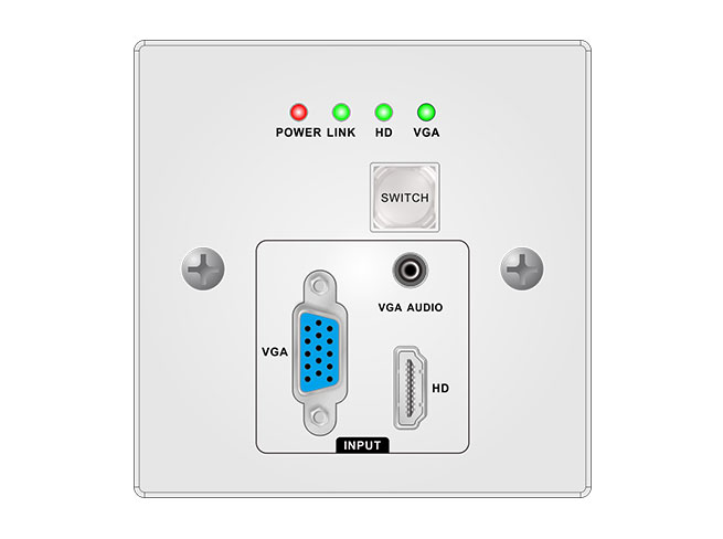 4K30 HDMI VGA Extender HDMIBaseT Wall plate transmitter w/PoC US UK