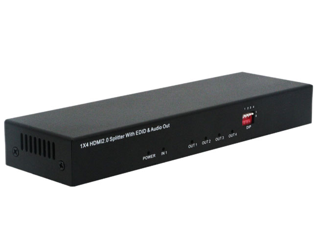 1x4 4K60 HDMI2.0 Splitter with auto scaling and EDID management