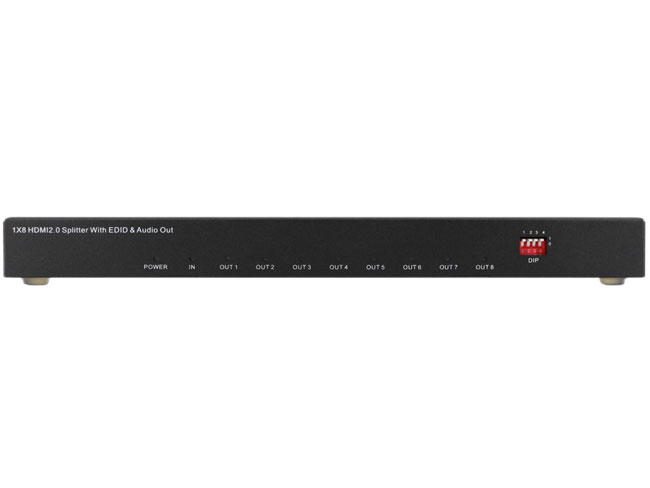 1x8 4K60 HDMI2.0 Splitter with auto scaling and EDID management