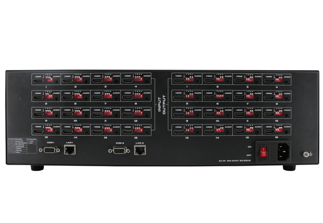 16x16 4K60 HDR HDMI2.0 Matrix Switcher with WEB GUI, APP control 16x16 4K60 HDR HDMI2.0 Matrix Switcher with WEB GUI, APP control