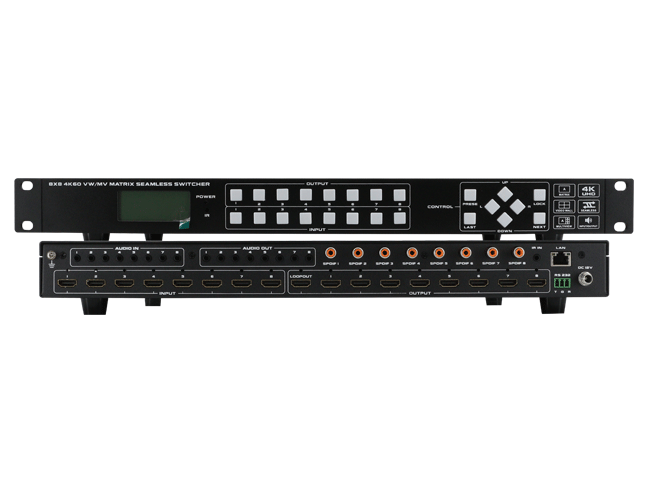 8x8 4K60 18Gbps HDMI2.0 Seamless Matrix Switcher With Video Wall 8x8 4K60 18Gbps HDMI2.0 Seamless Matrix Switcher With Video Wall