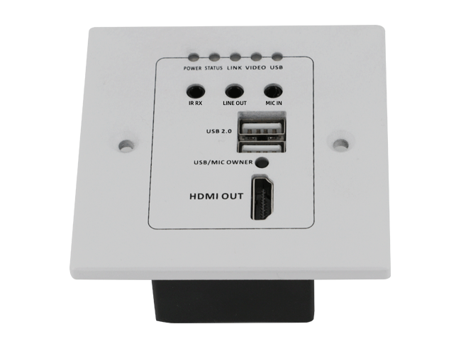 4K HDMI+USB2.0 Wallplate Receiver with POC and audio 4K HDMI+USB2.0 Wallplate Receiver with POC and audio