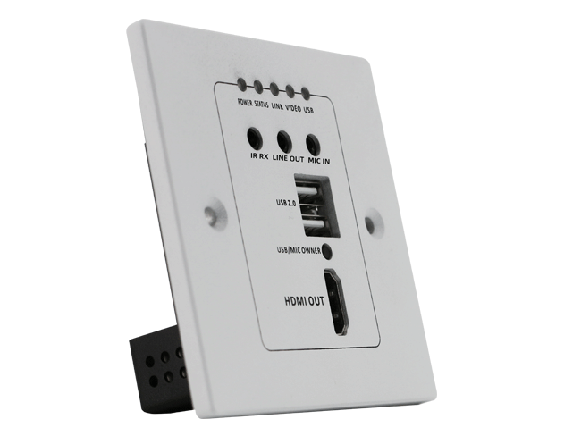 4K HDMI+USB2.0 Wallplate Receiver with POC and audio 4K HDMI+USB2.0 Wallplate Receiver with POC and audio