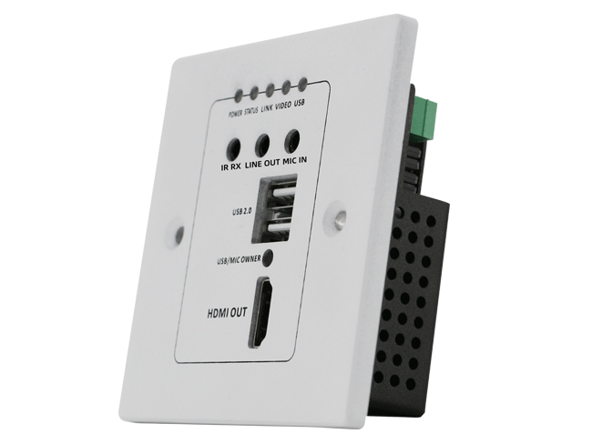 4K HDMI+USB2.0 Wallplate Receiver with POC and audio 4K HDMI+USB2.0 Wallplate Receiver with POC and audio