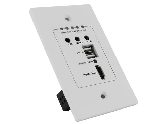 4K HDMI+USB2.0 Wallplate Receiver with POC and audio 4K HDMI+USB2.0 Wallplate Receiver with POC and audio