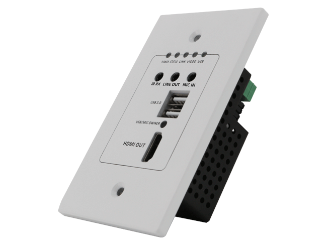 4K HDMI+USB2.0 Wallplate Receiver with POC and audio 4K HDMI+USB2.0 Wallplate Receiver with POC and audio