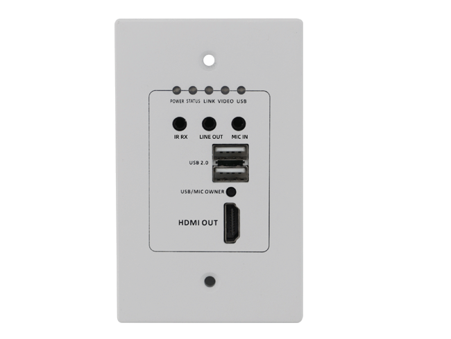 4K HDMI+USB2.0 Wallplate Receiver with POC and audio 4K HDMI+USB2.0 Wallplate Receiver with POC and audio