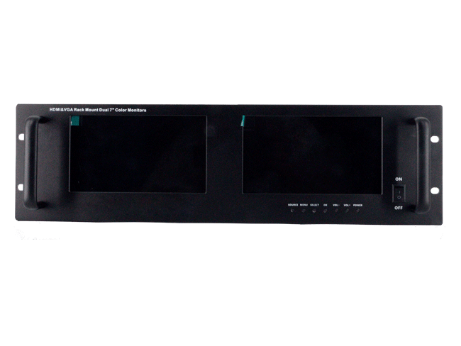 Dual rack-mounted HDMI+VGA 7inch monitor Dual rack-mounted HDMI+VGA 7inch monitor