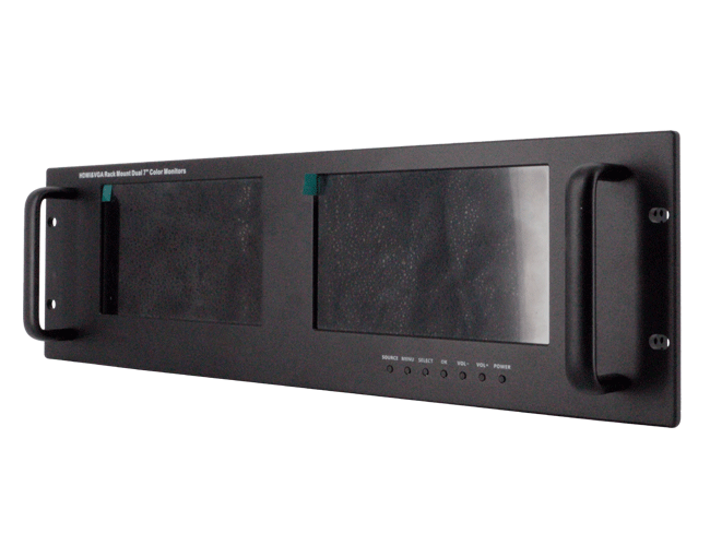 Dual rack-mounted HDMI+VGA 7inch monitor Dual rack-mounted HDMI+VGA 7inch monitor